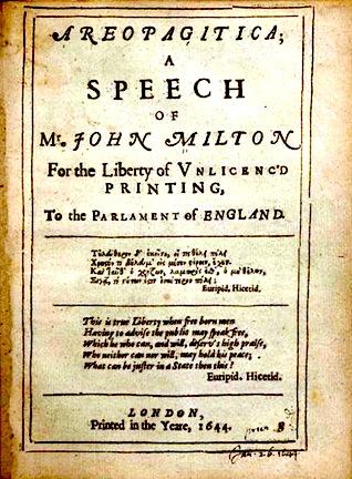 Milton's Areopagitica: a Prose Pamphlet Advocating Free Speech (1644)