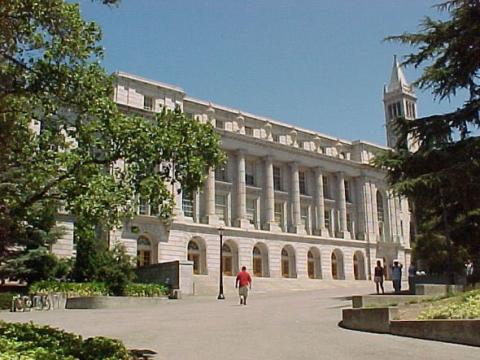 The Façade of Wheeler Hall (where Shakespeare was staged for twenty years)