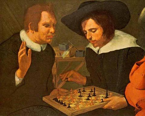 "Ben Jonson and Shakespeare Playing Chess" by Karel van Mander 