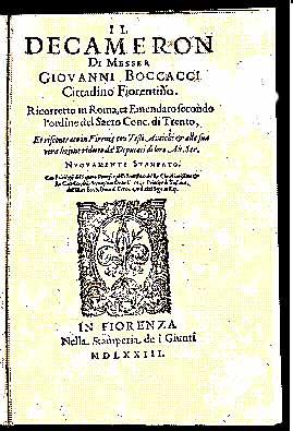 Boccaccio's Decameron: An Early Printed Copy