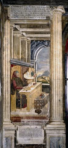 Francesco Petrarch in his study