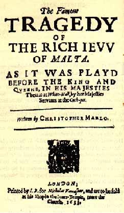 "The Jew of Malta" Title Page (1633 Edition)