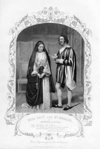 Measure for Measure, Isabella Glyn (1823-1889) as Isabella and William Hoskins (d.1886) as Lucio