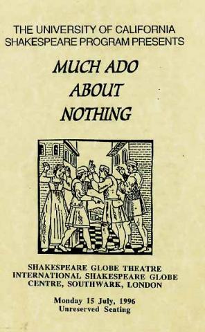 Much Ado About Nothing, Berkeley Shakespeare Program, 1996 (Program Flyer)