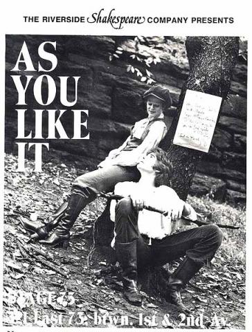 Riverside Theatre New York: As You Like It, 1978: Caryn West and Kent Odell.