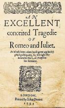 Romeo and Juliet: Title Page of the Quarto Edition, 1597