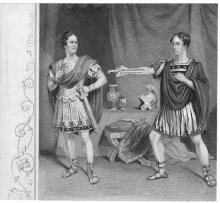 Julius Caesar, Edward Loomis Davenport (1815-1877) as Brutus, William Charles Macready (1793-1873) as Cassius
