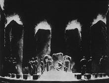 Norman BEL GEDDES, American Expressionist: Theatrical performance of 'King Lear', 1919.